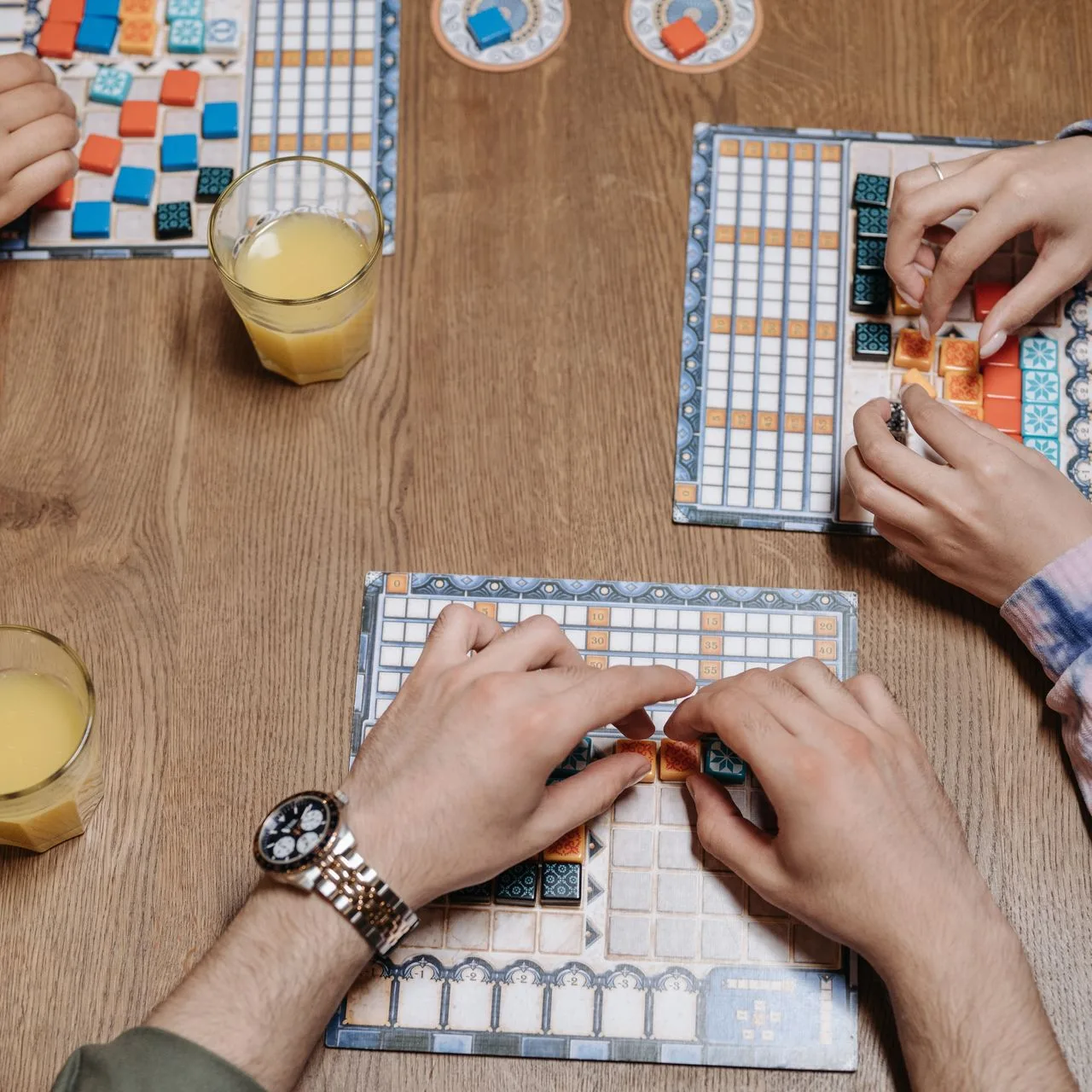 Game tiles mid-play at Game Night