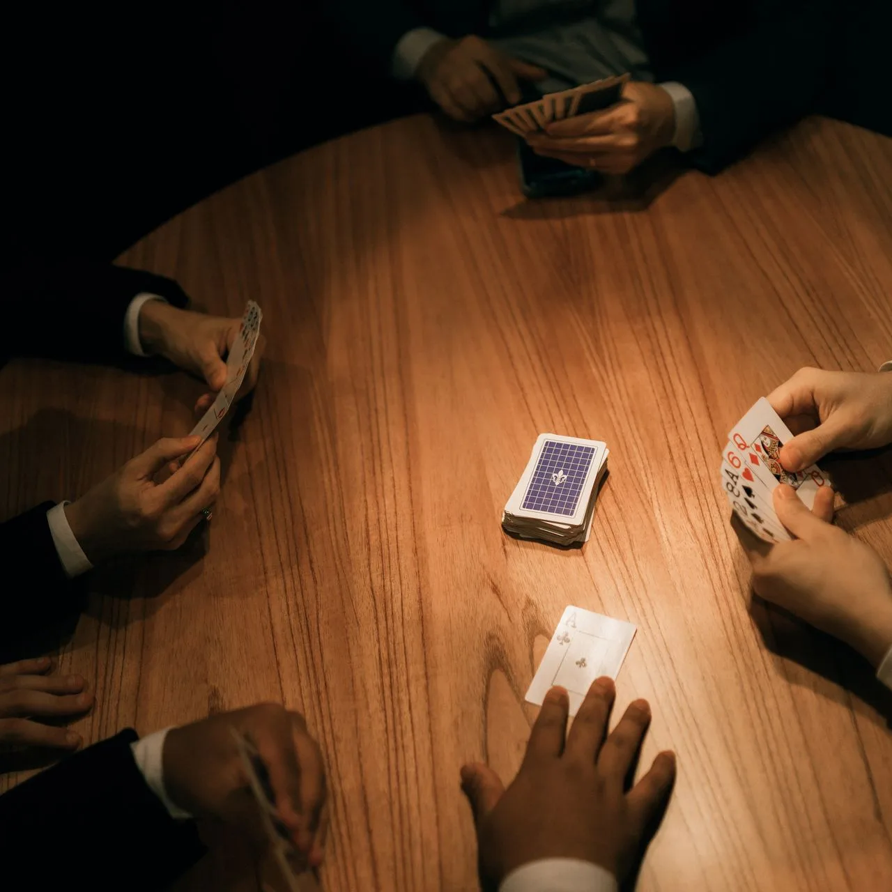 A tense round of cards on Mafia Night