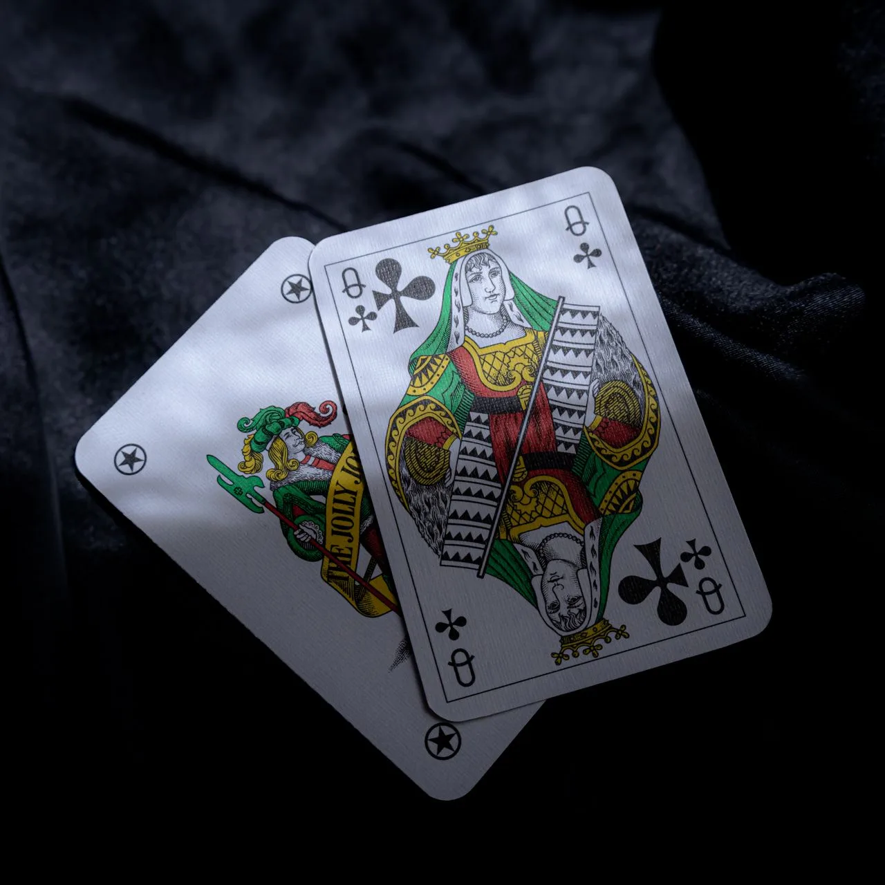 A joker card on the table