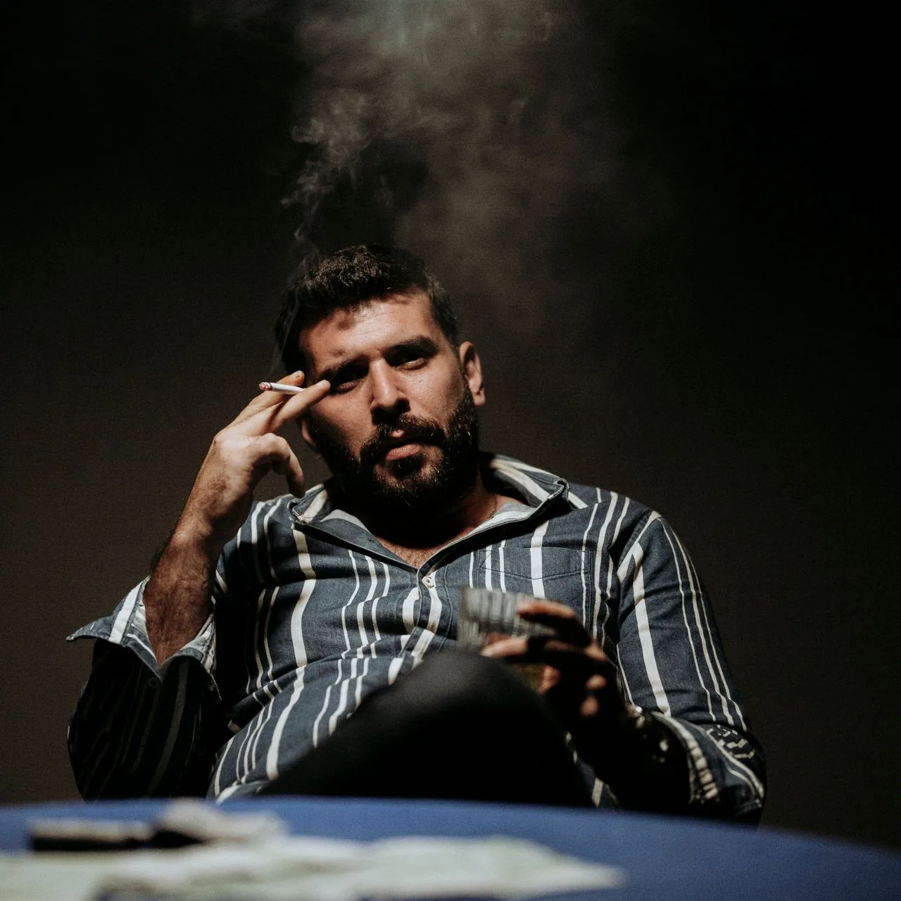 Moody card game atmosphere
