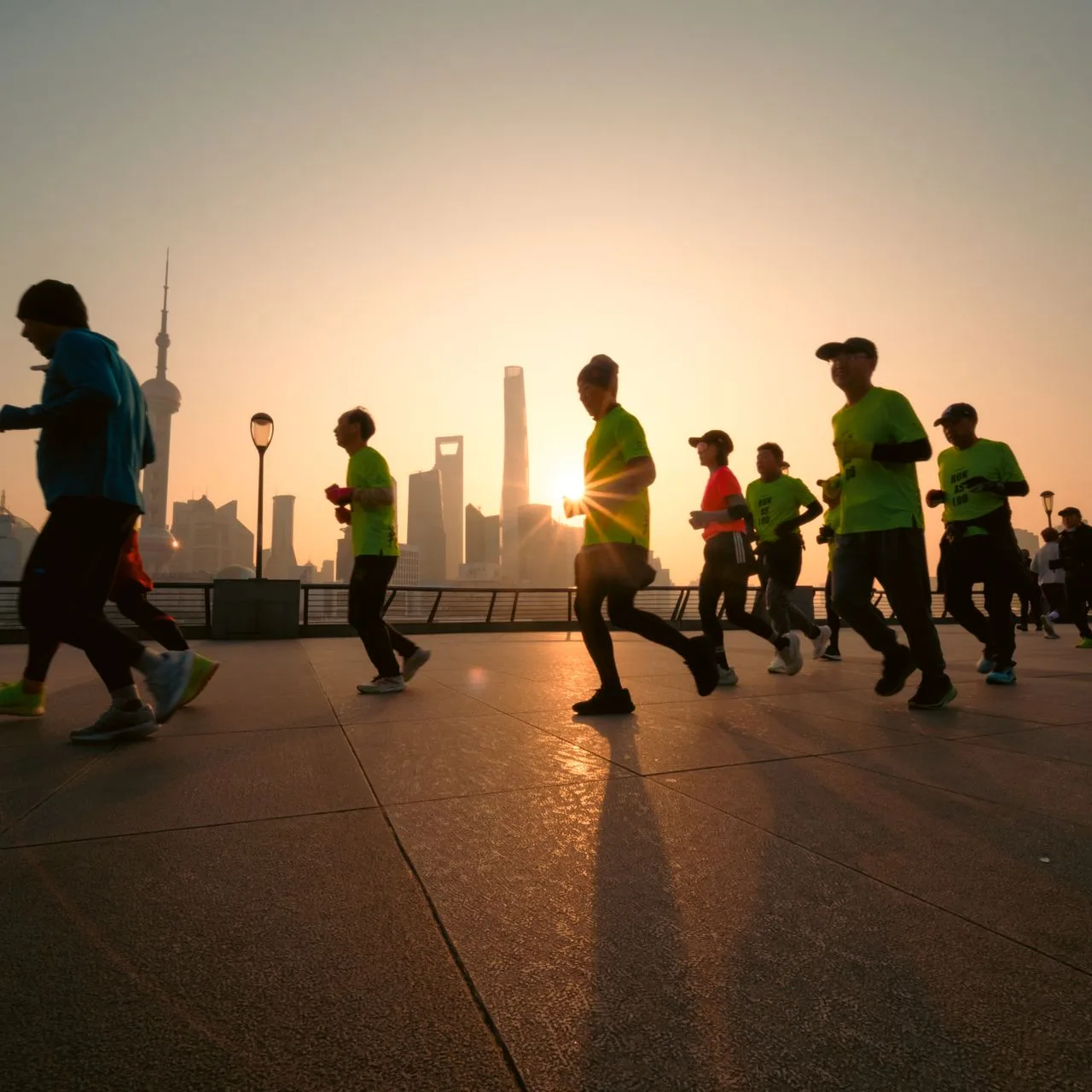 Sunrise Run Club along the Sabarmati riverfront